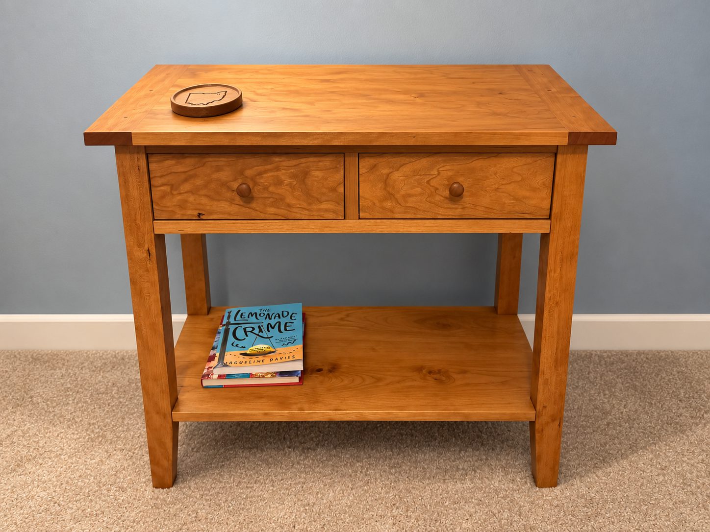 Two-Drawer Nightstand handmade by Novelty Woodworks